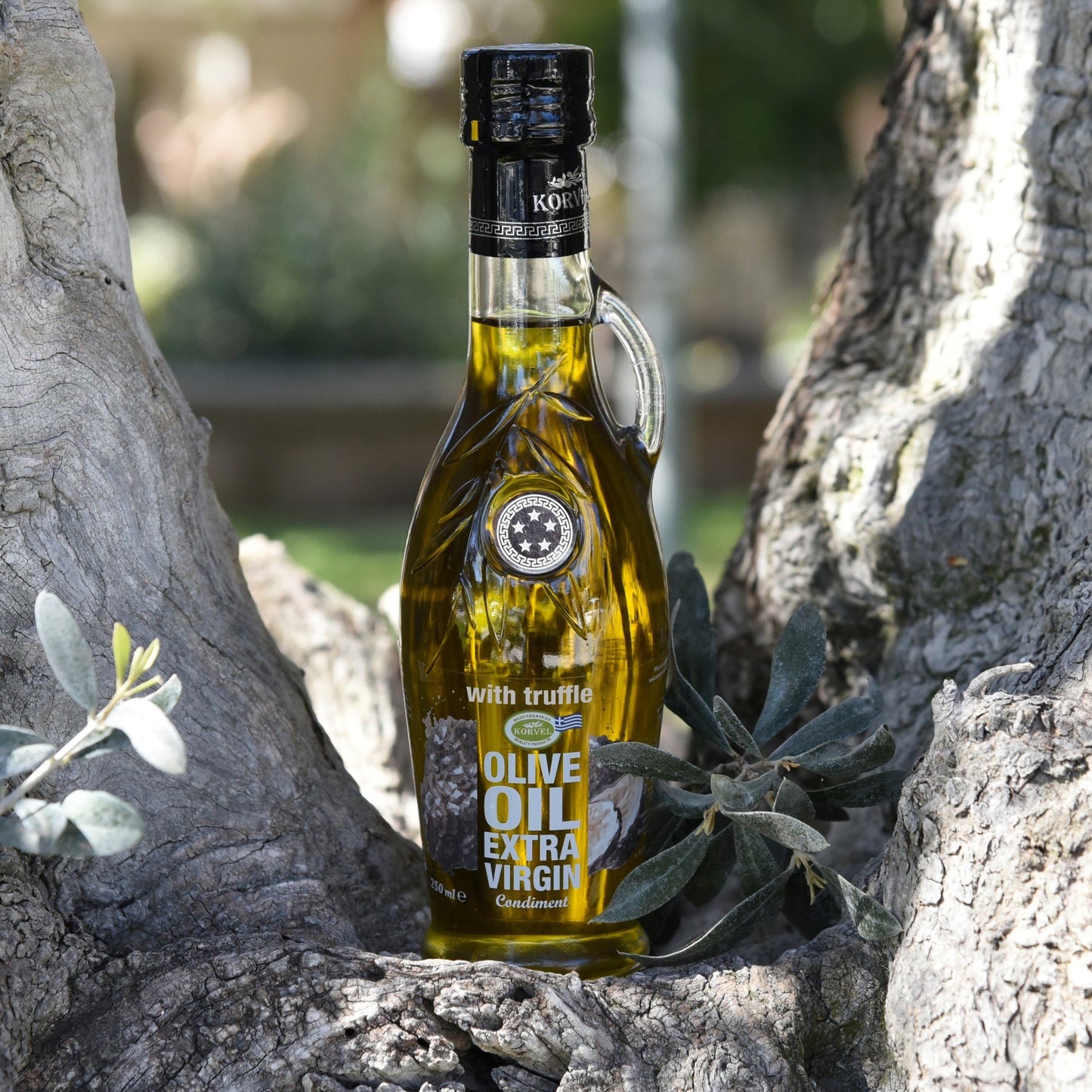 KORVEL Greek Extra Virgin Olive Oil with Truffle - 8.45 fl oz (250ml) - 2 Pack
