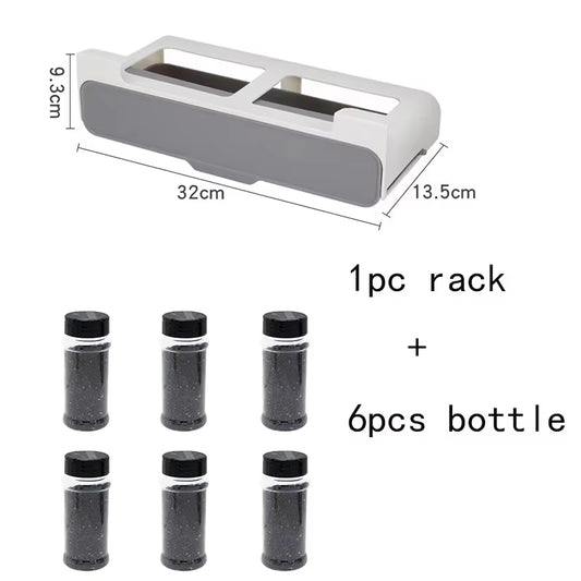 Self-Adhesive Kitchen Spice Rack – Wall-Mounted Storage Organizer for a Clutter-Free Kitchen